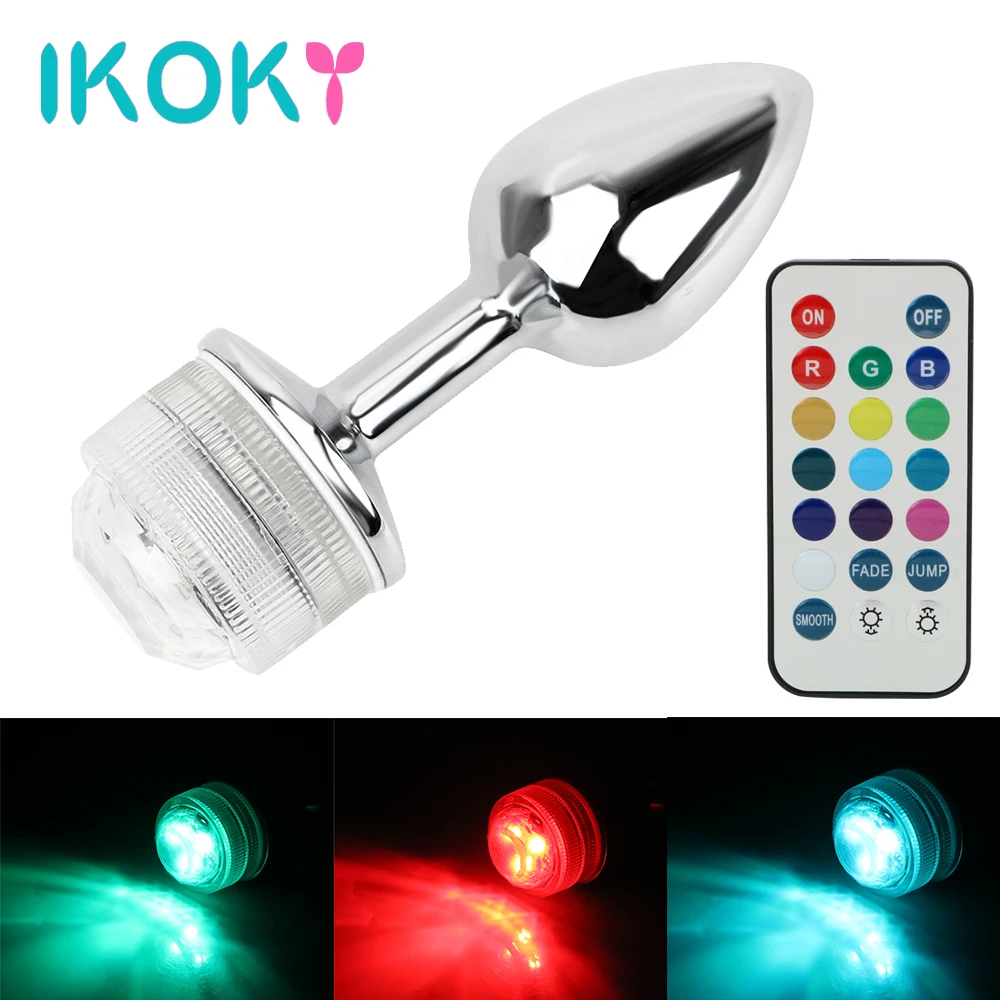 Metal LED Light Tail Anal Plug For Women Men Sex Toys Adults Couples Tools Butt Erotic Machine Wireless Female Male Sextoys Shop | Красота и