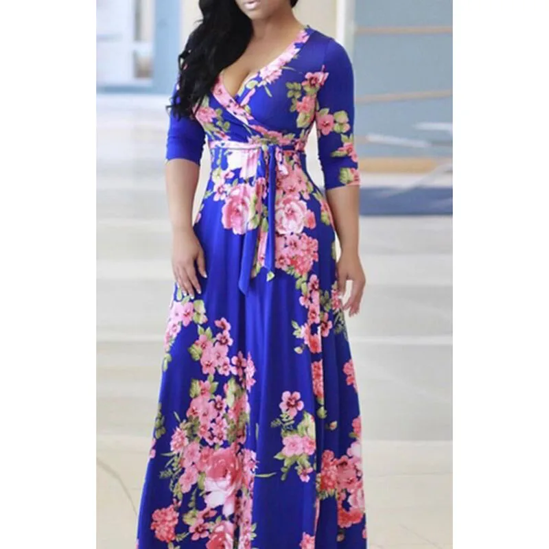 

Casual Floral Print Maxi Maternity Dresses For Pregnant Women Clothes Long Sleeve Ladies Vestidos Vintage Female Pregnancy Dress