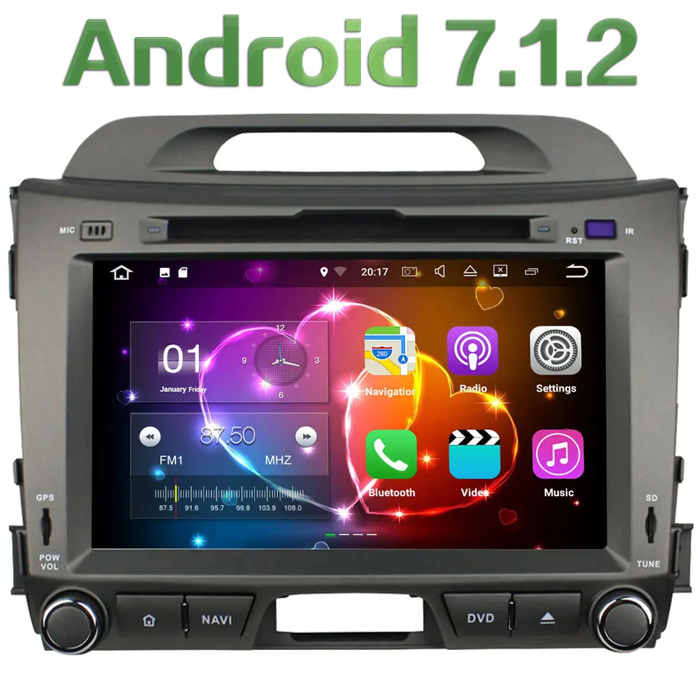 Android 7 1 2 8 Quad Core 2GB RAM 3G 4G WIFI DAB SWC BT Car