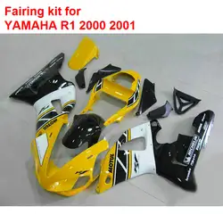 Aftermarket частей тела для Yamaha обтекатели YZFR1 2000 2001 желтый черный белый обтекатели set YZF R1 00 01 BA80