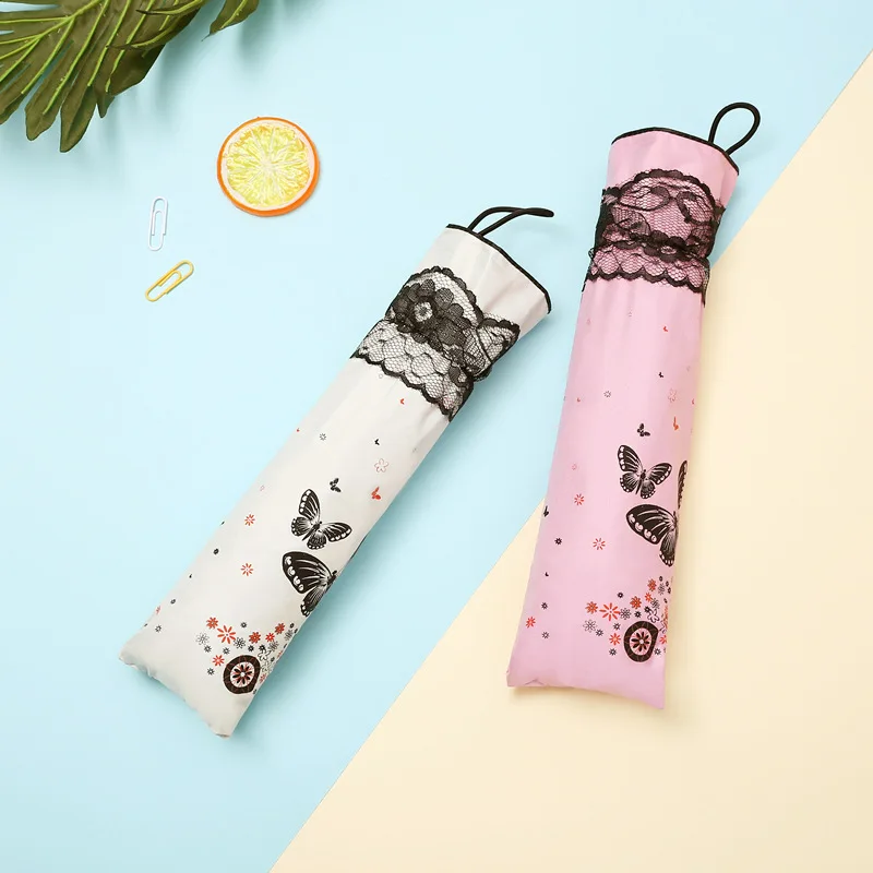 Yesello 4 Colors Butterfly Blossom Parasol Lace Three Folding Umbrella UV Brand Sunny Rain Sun Women|Зонтики| |