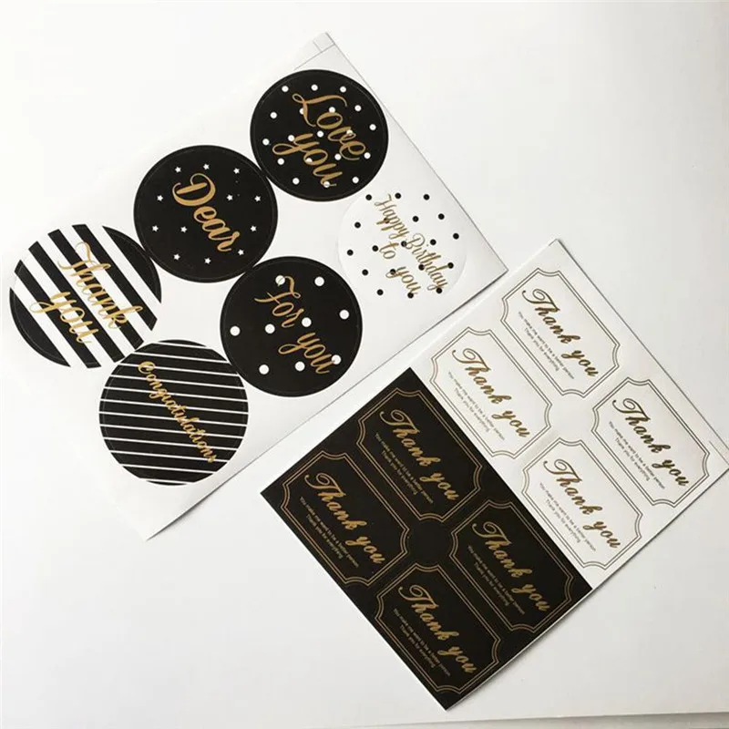 

6pcs or 8pcs THANK YOU Round/Square design Sticker Labels Seal Sticker DIY Gift Sticker for Wedding seals