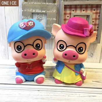 

Pig piggy bank animal design piggy bank plastic coin box large capacity Anti-fall homedecoration money saving boxChildren's gift