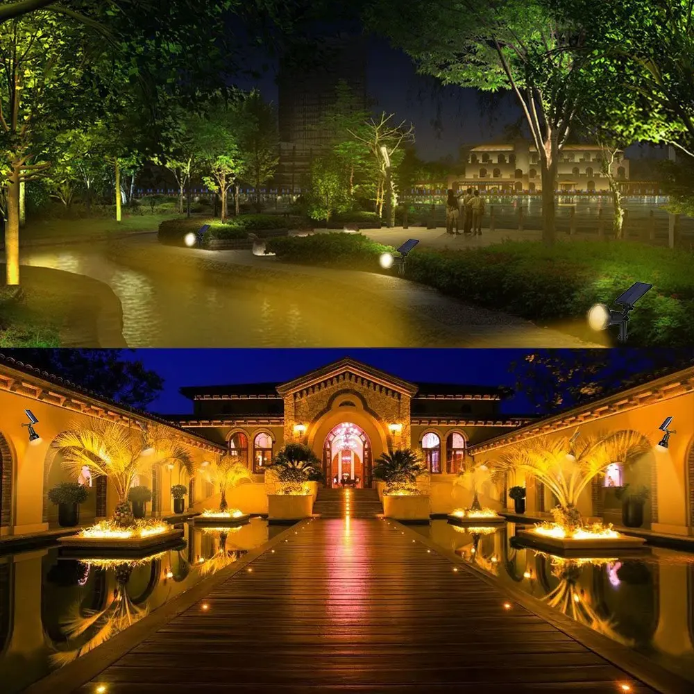 Jardim ao ar Luz para Paisagismo T-sunrise Pacote Solar Spotlight Livre Iluminação Powered Terra ou Parede Montar Opções 2 7led 15 T SUNRISE 2 pacote 7led solar spotlight