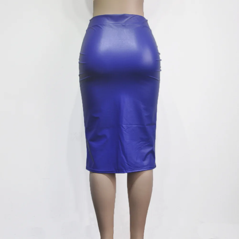 Лидер продаж Для женщин из мягкой искусственной кожи юбка Высокая талия тонкие бедра Юбки-карандаши Винтаж облегающая юбка сексуальное