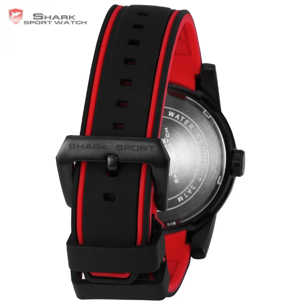 Grey Reef Shark Sport Watch Red 3D Special Design Date Silicone Strap Quartz Watch Men Waterproof Relogio Masculino Gift / SH478