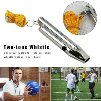 

Two-tone Whistle Basketball Match Survival Whistle Stainless Steel For Referee Police Whistle Soccer Football Outdoor Sport Tool