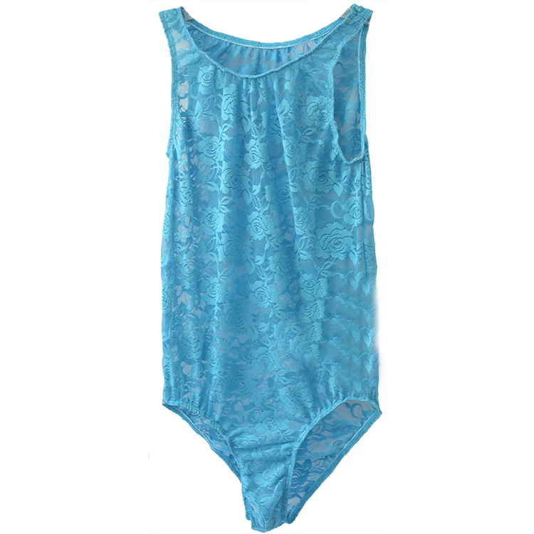 2018MensSexyThongLaceCharmingTransparentMensOnesiesTights