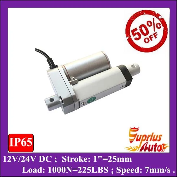 Скидка 50%! 1 дюйм/25 мм ход электрический линейный привод DC 12 V/24 V 1000N/100kgs нагрузки