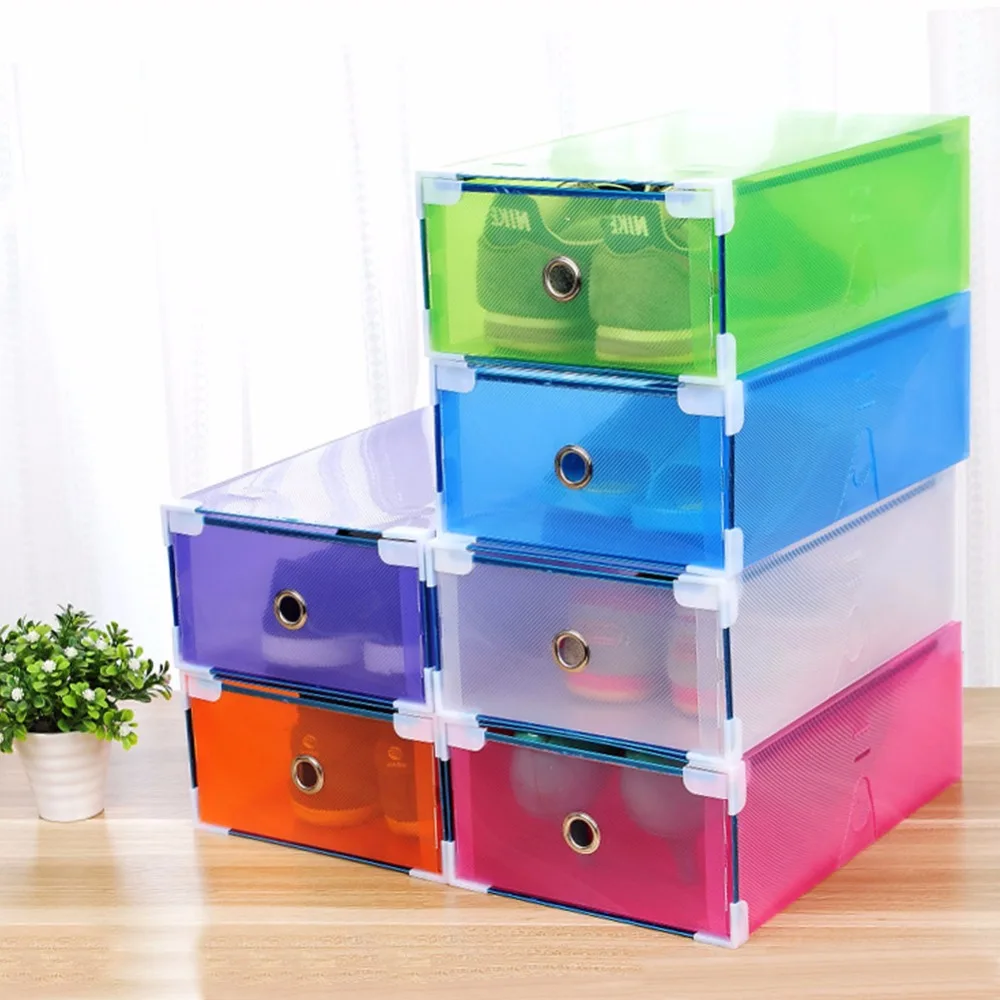 East Plastic Shoe Organizer Set Drawer Style Stackable Foldable Metal