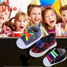 3 пары детских силиконовых шнурков без галстука, эластичные шнурки для кроссовок, 1 пара черных+ 1 пара белых+ 1 пара разноцветных