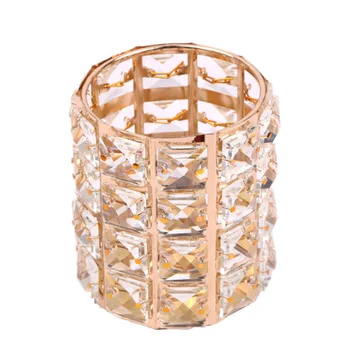 

European Style Makeup Brush Holder Eyebrow Pencil Lipstick Nail Art Brushes Pen Storage Holder Crystal Metal Cosmetic Organizer