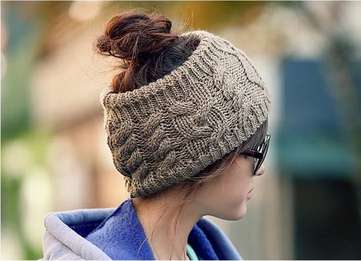 2016 Fashion Solid Knitted Beanies Hat for Women Winter Outdoor Warm