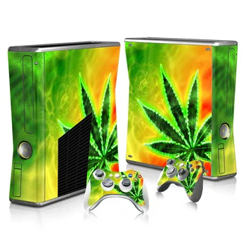 

Green leaf skin stickers Full Body Vinyl Decal Skin Sticker For Microsoft Xbox 360 Slim Console+Controllers