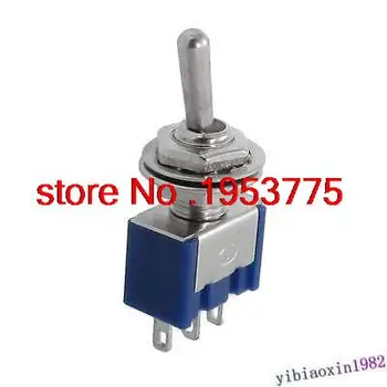 

50pcs AC 125V 6A 3-Pin SPDT ON/OFF/ON 3 Position Mini Toggle Switch Blue