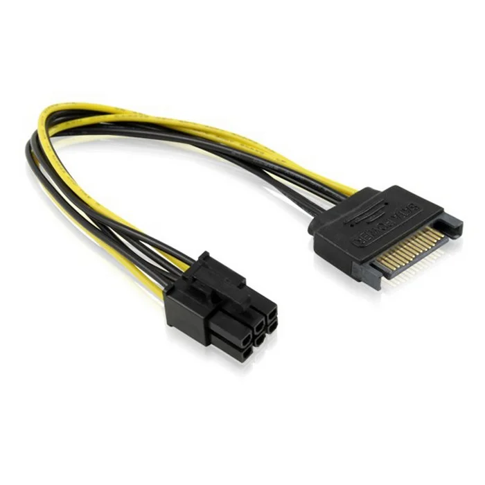 

SATA 15 Pin Male M to PCI-e Express Card 6 Pin Female Graphics Video Card Power Cable 15cm