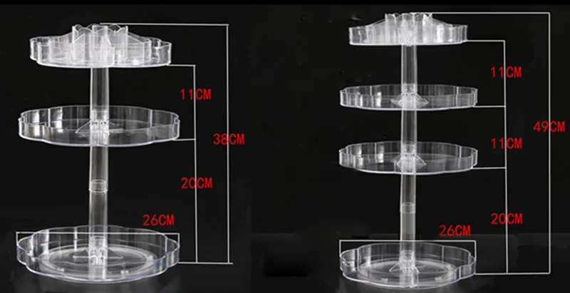 Новая мода Clear 360 градусов вращающийся 4 слоя лак для ногтей стойку Губная Помада держатель для хранения макияж организатор макияж кисточки