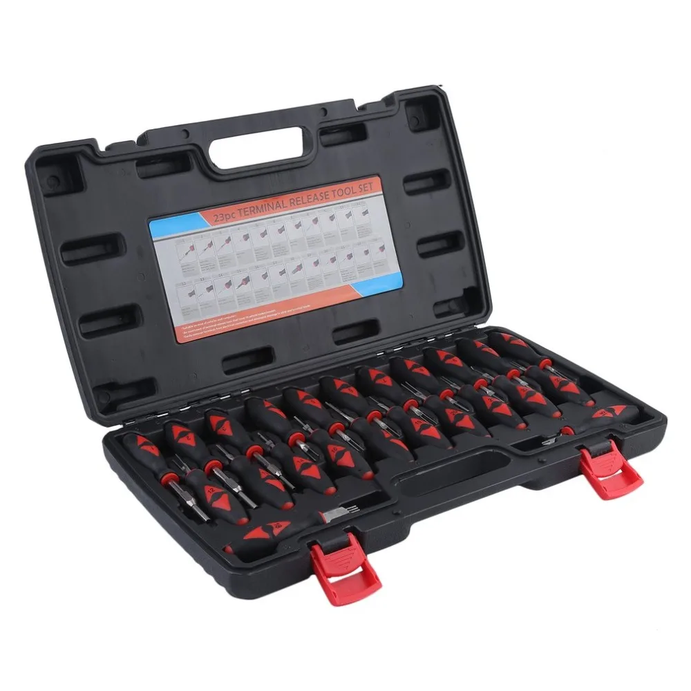 

(Ship From DE)23Pcs/set Car Auto Electrical Terminal Release Set Wiring Crimp Connector Pin Wiring Harness Remover Tool Kit NEW