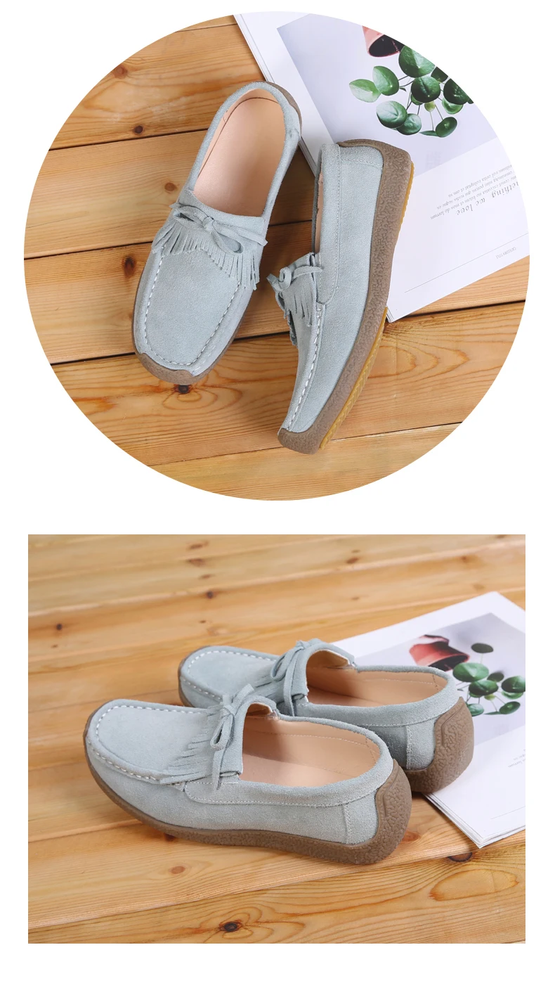 WeiDeng/Женская обувь из натуральной кожи; Меховая стелька; замшевые лоферы на плоской подошве; слипоны; Повседневная обувь за рубежом; распродажа