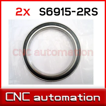 

2pcs rubber sealed stainless steel radial shaft ball bearings S61915 6915 2RS 75*105*16mm