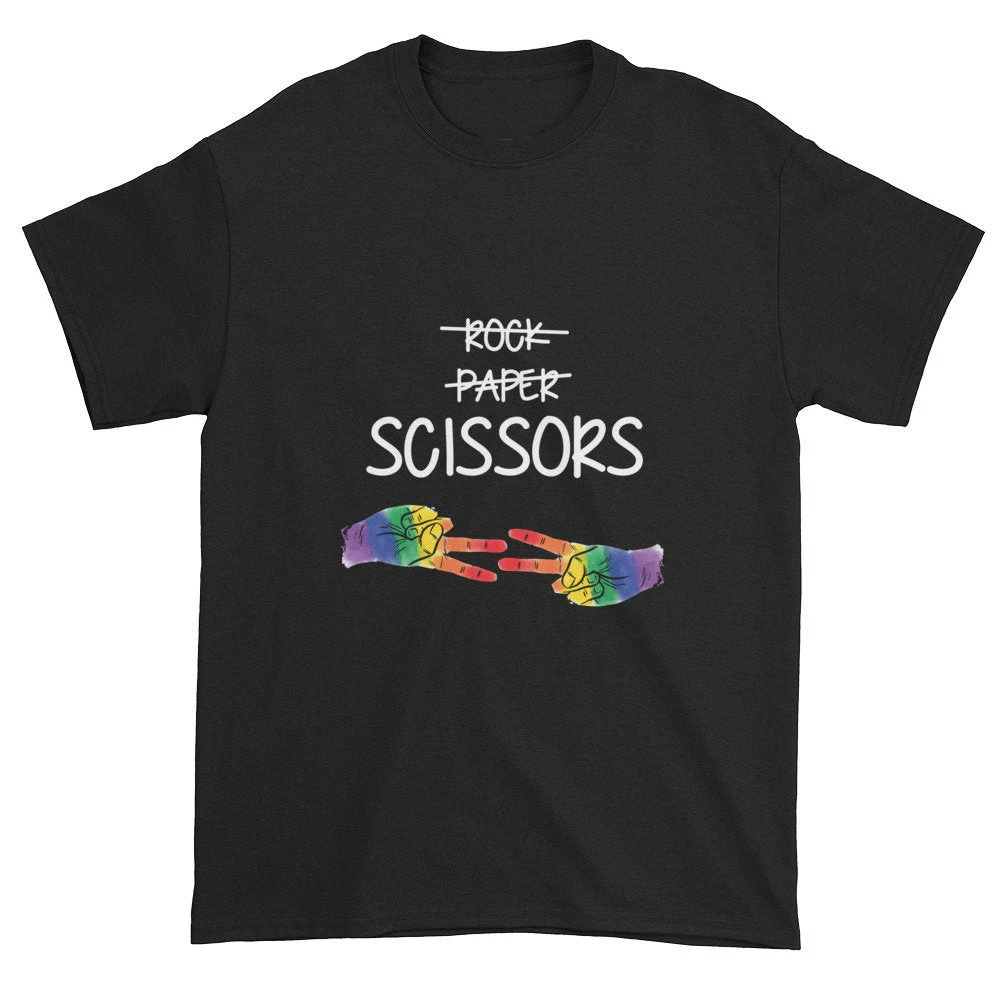 

Rock Scissors paper American Sign Language LGBT t-shirt gay hippie Tshirt Lesbian Pride month tshirt human right unisex top