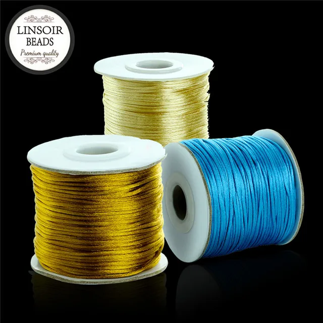 80yards 1.5mm Soft Nylon Satin Rattail Silk Macrame Cord Beading Cords
