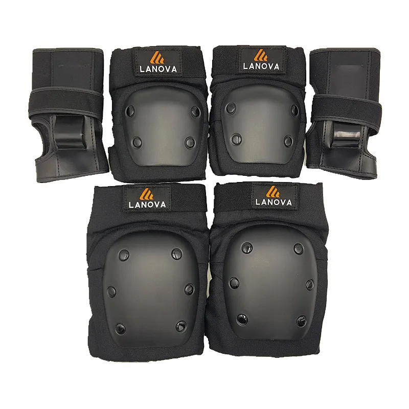 LANOVA7pcs/مجموعة واقية patins مجموعة منصات الركبة وسادات الكوع حامي المعصم خوذة حماية ل سكوتر الدراجات الأسطوانة التزلج