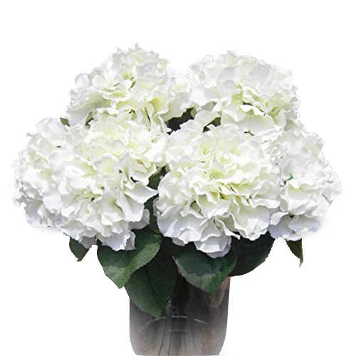 AIMA украшение дома цветы искусственные гортензии цветок 5 больших голов букет Декор DIY кремово-белый