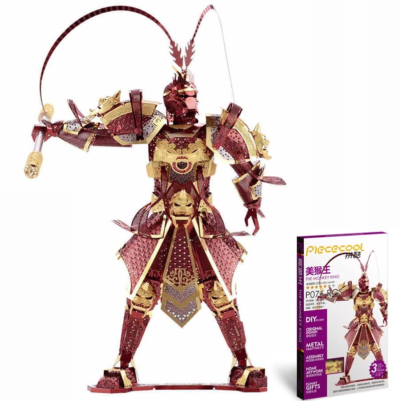 

Action Figure Toys 3D Metal Puzzle DIY Monkey King P076 Figure Building Kit Laser Cut Model Gift Toy