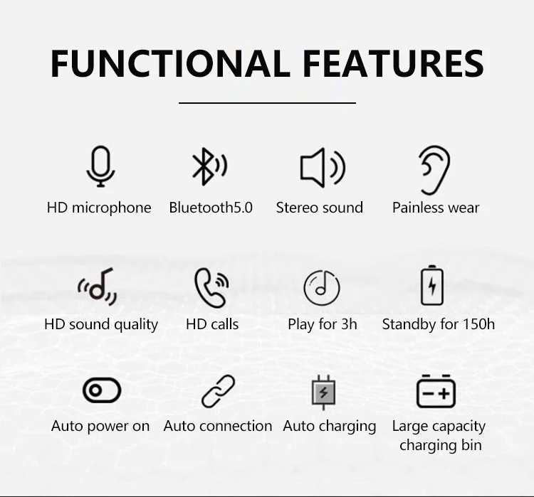 LYMOC T8, беспроводные наушники V5.0, вкладыши, наушники, Мини, Bluetooth, наушники, стерео, 3D звук, двойной HD микрофон, Handfree, для iPhone, Xiaomi