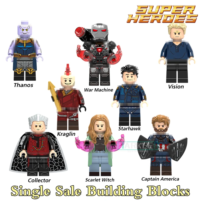 Одной продажи строительные блоки Super Heroes видения Thanso Kraglin War Machine цифры Кирпичи