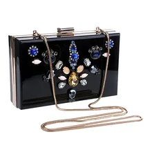 Acryl Frauen Mode Luxus Abendtaschen Kleinen Geldbeutel Tag Kupplungen Taschen Diamanten Design Kette Handtaschen Für Dame Hochzeit
