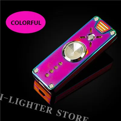 COLORFUL Ручной Спиннер, USB перезаряжаемая двойная дуговая зажигалка, беспламенная Электронная зажигалка, сигарный фонарь, зажигалка, пальчиковая игрушка для мужчин - Цвет: COLORFUL