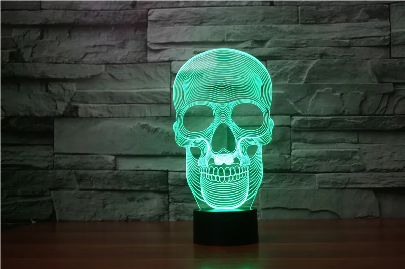 Tanie Szkielet 3D lampa LED USB kreatywna czaszka 3d lampka nocna 7 zmienia kolor akrylowy zdalny przełącznik dotykowy biurko w sypialni lampa
