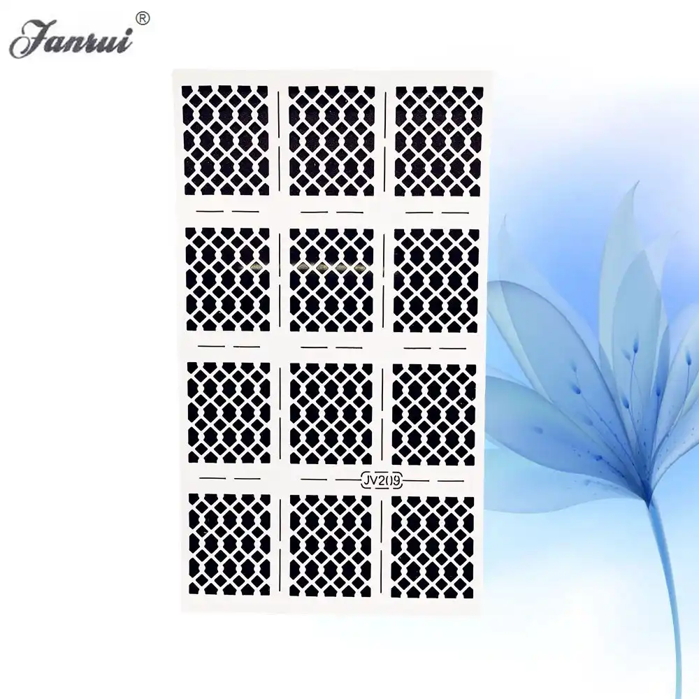 Balik Pulu Desen Nail Art Damgalama Ici Bos Etiket Beyaz Tirnak Vinil Sablon Stencil Kilavuzu Manikur Airbrush Boyama Araclari Nail Vinyls Hollow Stickersfor Manicure Aliexpress