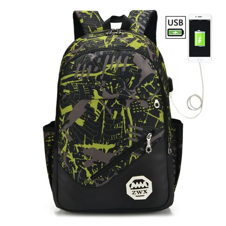 Мужская Наплечная Сумка; трендовая Студенческая школьная сумка для отдыха; повседневные Рюкзаки из ткани Оксфорд с мягкой ручкой на молнии; ZF9832 - Цвет: Green B