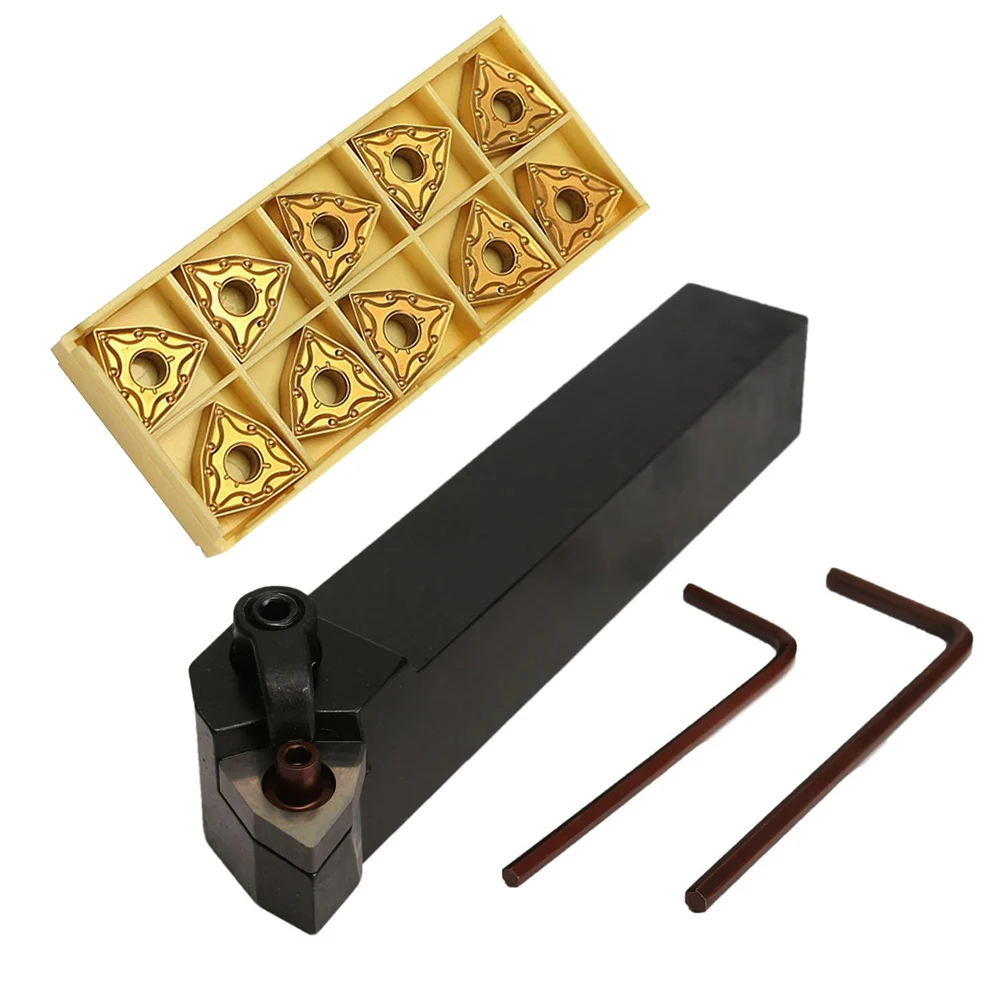 

10pcs Inserts Repair Cutting External Holder Wrenches WNMG0804 MWLNR2020K08 Carbide Insert Turning Tool Set Durable For Lathe