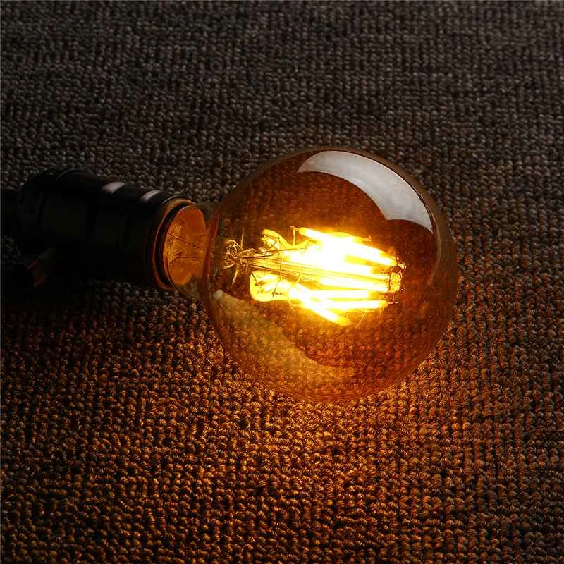 Smuxi 220 V Светодиодный светильник винтажная лампа E27 B22 G80 с регулируемой яркостью 6 Вт Ретро Глобус ламповая нить лампа для декор домашнего бара освещение
