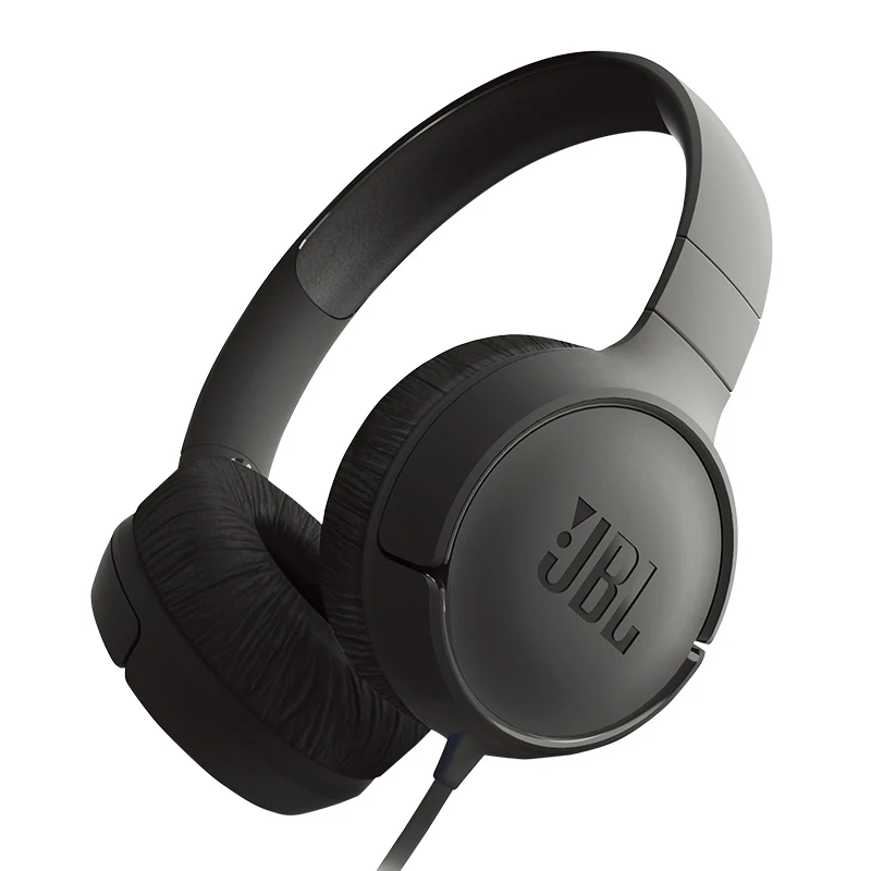 JBL Tune 500, мощные басы на ухо, наушники с микрофоном, управление одной кнопкой, чистый бас звук, складная гарнитура, ПУ кожа, Ушная подушка - Цвет: black