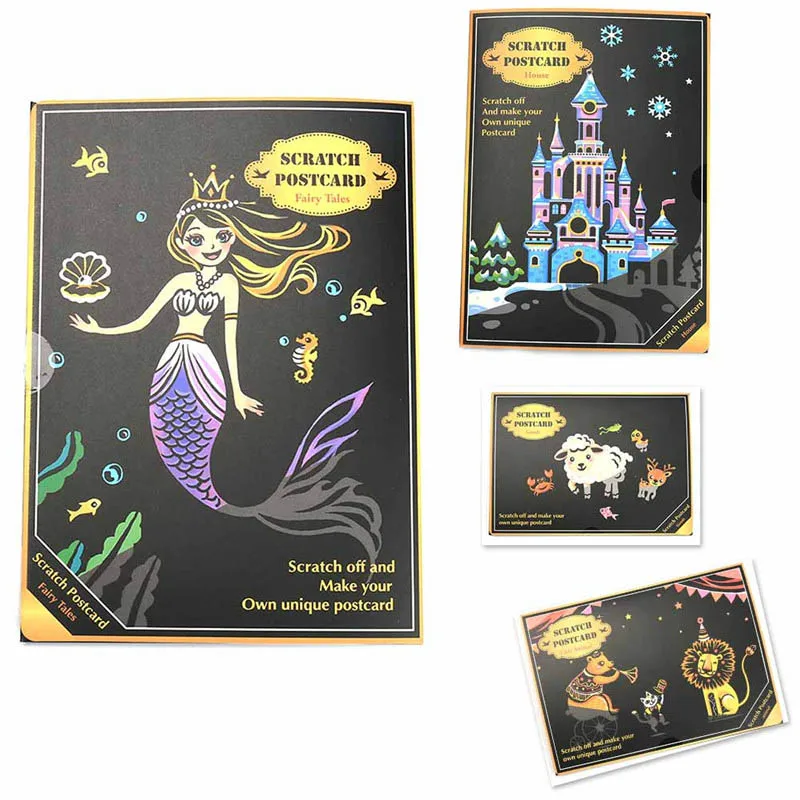 

Magic Painting Doodle Scratch Toys Colorful Drawing Board Paper Painting Animal Scraping Children Kids Learning Education Toys