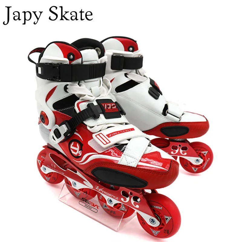 Japy Skate Фристайл YJS углеродное волокно Профессиональный Инлайн ролики для слалома роликовые коньки обуви скольжения катание Patine