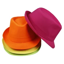 1x унисекс летние пляжные фетровая шляпка шерстяная фетровая шляпа, соломенная шляпа от солнца Гангстерская шляпа для женщин мужчин 6 неоновых Цвета