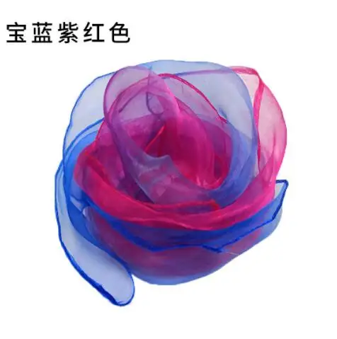 60x60cm Women Gradient Color Square Scarf Imitated Silk Scarves Girls Dancing Small Scarf Thin Chiffon Neckerchief 6