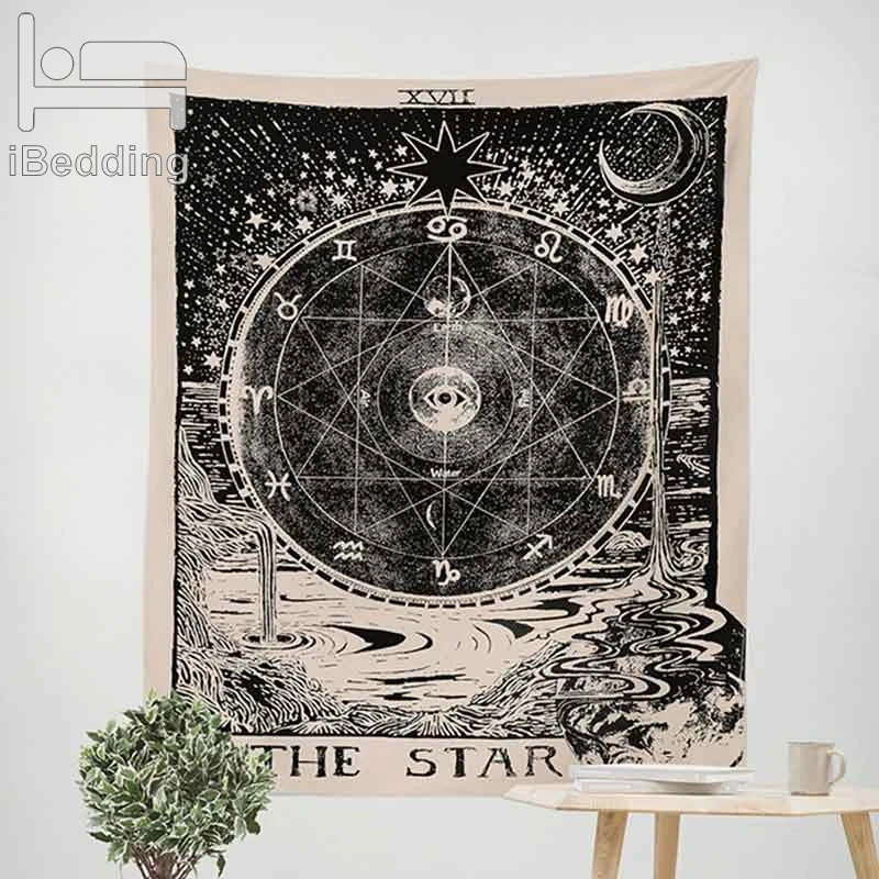 

The Sun Star Moon Printed Tapestry Wall Hanging Astrology Carpet Polyester Tapestry Home Decor India Mandala Blanket Yoga Mats