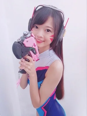 D. va пистолет и гарнитура для косплея ПВХ розовый D va пистолет Dva гарнитура Dva наушники для выставки