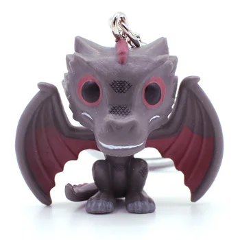 Game Of Thrones Theme Keychain Toys Action Figure Black Dragon Collectible Model Vinyl Dolls Keyring Children Gift Very Cute