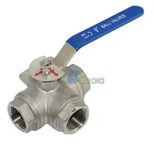 Высокая Quality3 / 4 » 3 разъём(ов) женский BSPT 316 SS тип L Mountin площадку шаровой кран винил ручка WOG1000