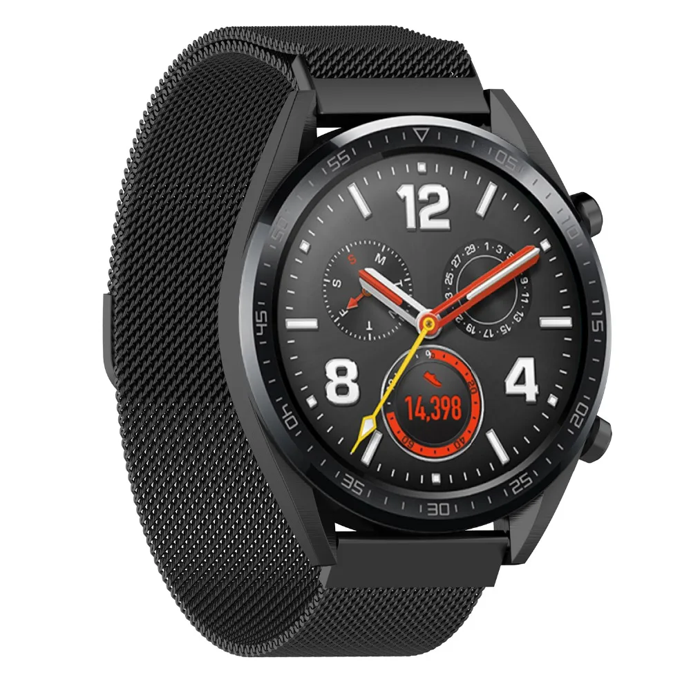Роскошный браслет из нержавеющей стали для huawei Magic/Watch GT/Ticwatch Pro металлические