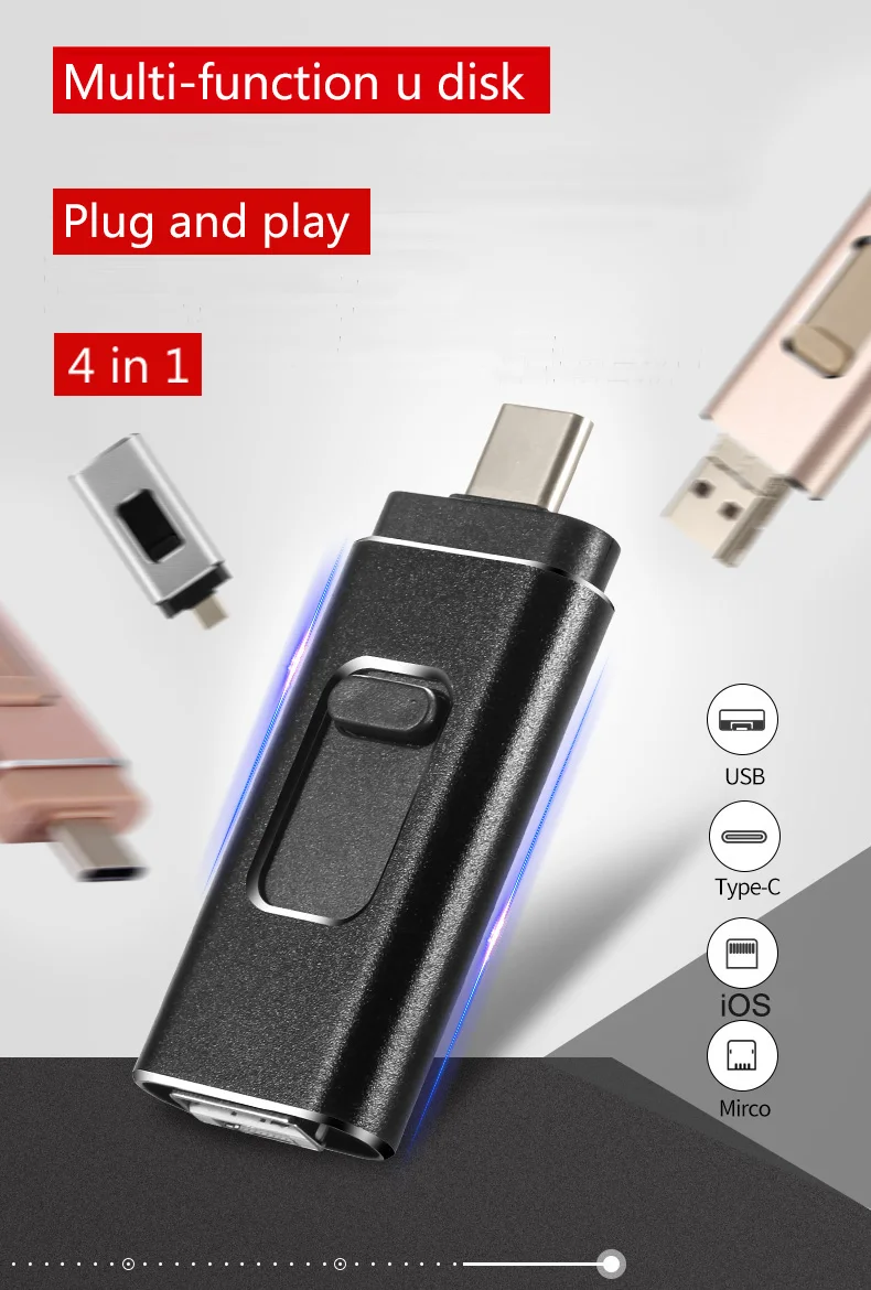 Мини-usb карта памяти палка 128 Гб OTG USB флэш-накопитель для iPhone 64 Гб флешка, переносной usb-накопитель для iOS iPad Android type-C 256 ГБ USB 3,0