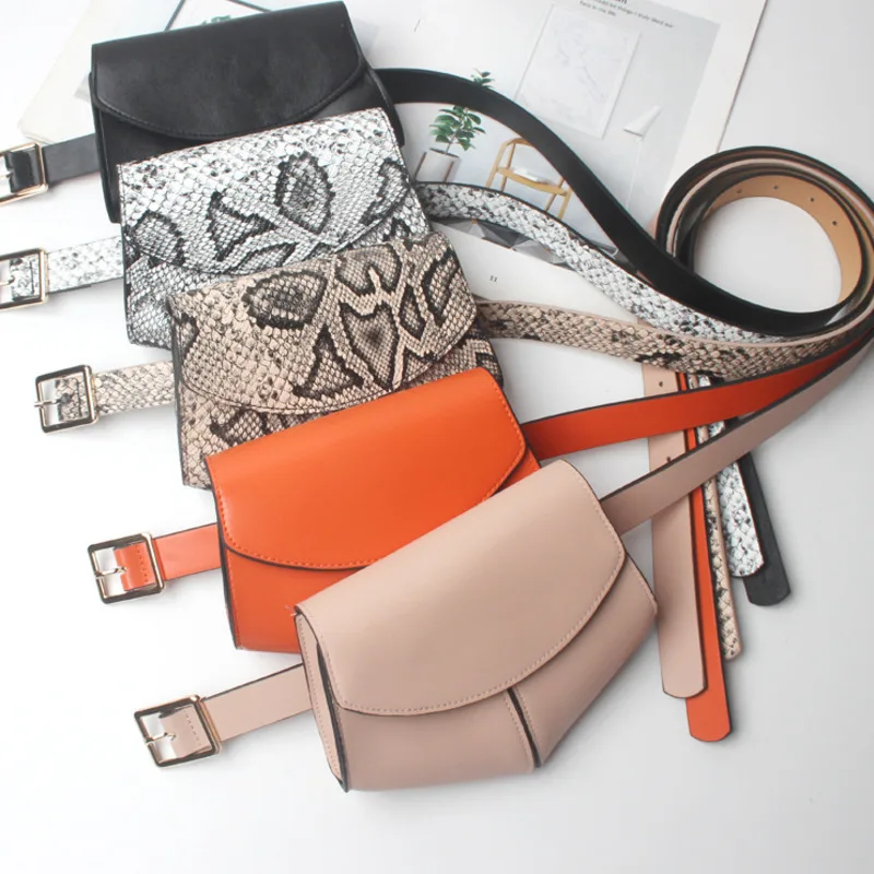 

LANMREM 2019 New Temperament Fashion Detachable Personality Solid Color Snake Mini Pocket TC073